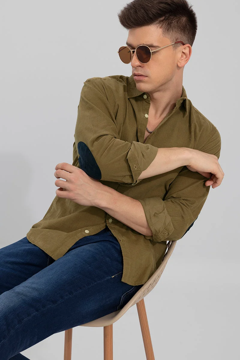 سنيتش Authentic Sand Brown Corduroy Shirt
